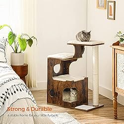 FEANDREA 33.9-Inch Cat Tower, Medium Cat Tree with
