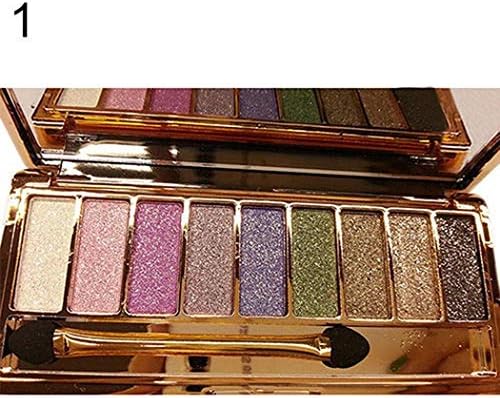 TelDen 9 Colors Glitter Eyeshadow Palette Shimmer Ultra Pigmented Makeup Eye Shadow Powder Long Lasting Waterproof