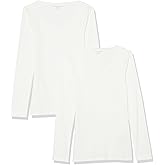 Amazon Essentials Womens Slim-Fit Layering Long Sleeve Knit Rib V-Neck Shirts (Available in Plus Size)