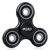 Fidget Spinner, POAO Portable Tri-Spinner Fidget Work Ultra Fast Bearings Finger Toy Stress Reducer, Nice Gift and Great for ADD, ADHD, Anxiety, and Autism Adult Children [Black]