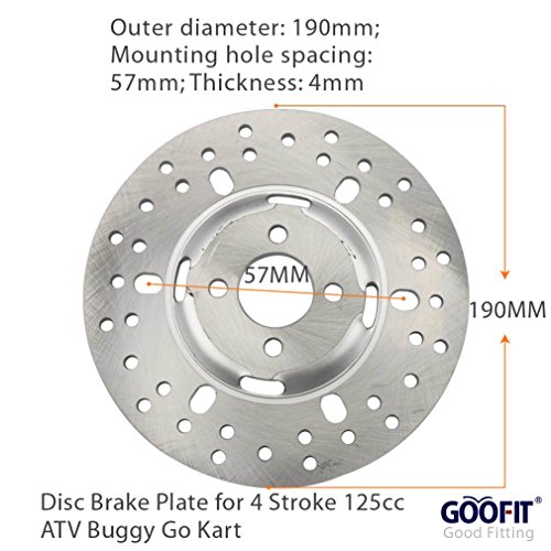thumbnail image 2 of GOOFIT Disc Brake Plate For 125cc ATV, Buggy & Go Kart - 190mm Stainless Steel 2 of 9