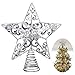 Christmas Star Tree Topper -Silver Glittered Metal Hallow Tree Star Unique Design- 8 Inches (Base Not Included) Fit for General Size Christmas Tree