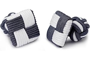 HONEY BEAR Silk Knot Cufflinks Fabric for Mens/Women Shirt/Dress, for Business Wedding Gift, Square Shape