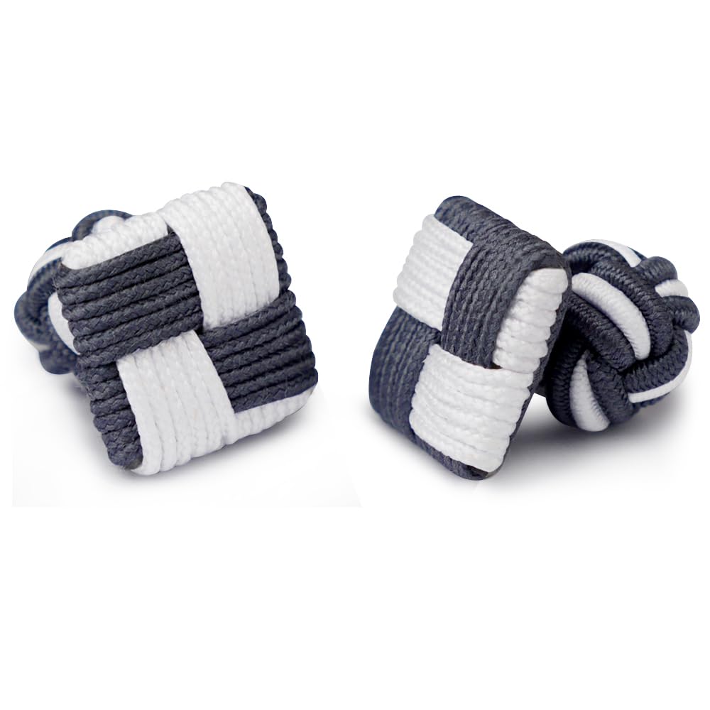 HONEY BEAR Mens Silk Knot Cufflinks,Square for Business Wedding Gift