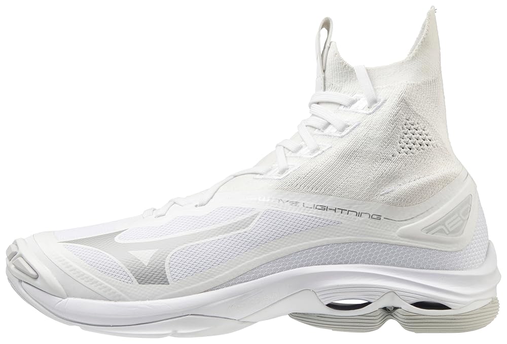 Mizuno Women's Wave Lightning Neo Volleyball Shoe, White-Grey, 14.5 Image