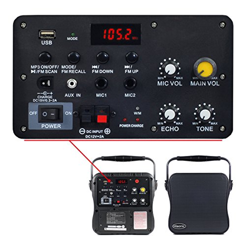 Hisonic HS468 HL-B VHF Dual Channel Wireless PA system with MP3 Player, FM Radio, True 90 Watts,white Color with 2 Handheld (HS468HL-B) - Thumbnail 6