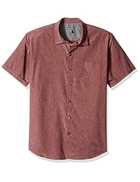 Camisa lisa de manga corta con botones de aire para hombre de Van Heusen