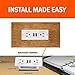 Furniture Recessed Power Strip, Recessed Desk Outlet with USB, In Conference Desk Recessed Power Outlets Socket, Desktop Power Grommet with 6.56ft Power Cord