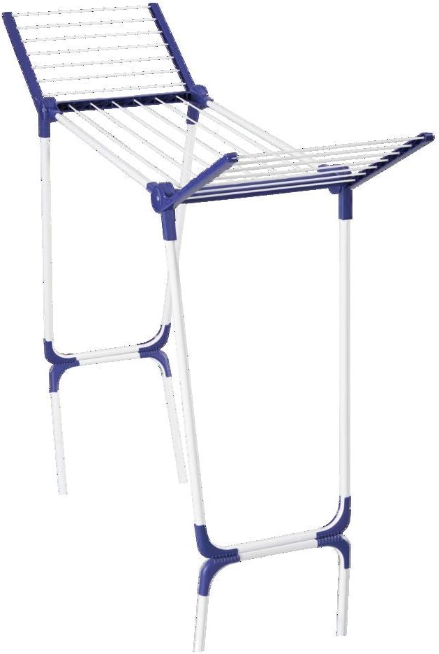 Leifheit Standtrockner Pegasus 120 Solid Compact, standfester Wäscheständer mit Flügeln auch für lange Kleidungsstücke, besonders schmaler Flügelwäschetrockner passt auch durch enge Türen