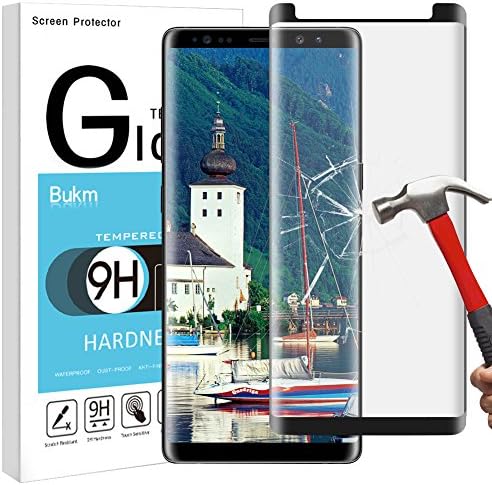 Galaxy Note 8 Screen Protector,Bukm Tempered Glass Screen Protector Anti-Scratch, HD Clear, Anti Bubble,Case Friendly, 3D Curved Full Coverage,High Touch Sensitivity for Samsung Galaxy Note 8