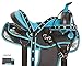 AceRugs Beautiful Western Pleasure Trail Barrel Racing Show Horse Saddle Free TACK Set PAD Silver Crystals (Blue, 15)