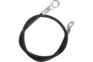 Floyutin 10 Pcs 1/8"(3mm) Wire 20" Vinyl Coated Stainless Steel Cable with Eyelets Short Wire Rope Lanyard Lock Security Chain Link for Outdoor Gates, Black(1/8"x20")