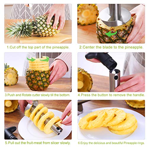 Pineapple Corer Apple Corer Remover Peeler Set LUXEAR Trio Peeler Set Multi-Functional Manual Stainless Steel Kitchen fruit peeler set Essentials for Home and Kitchen Set of 3