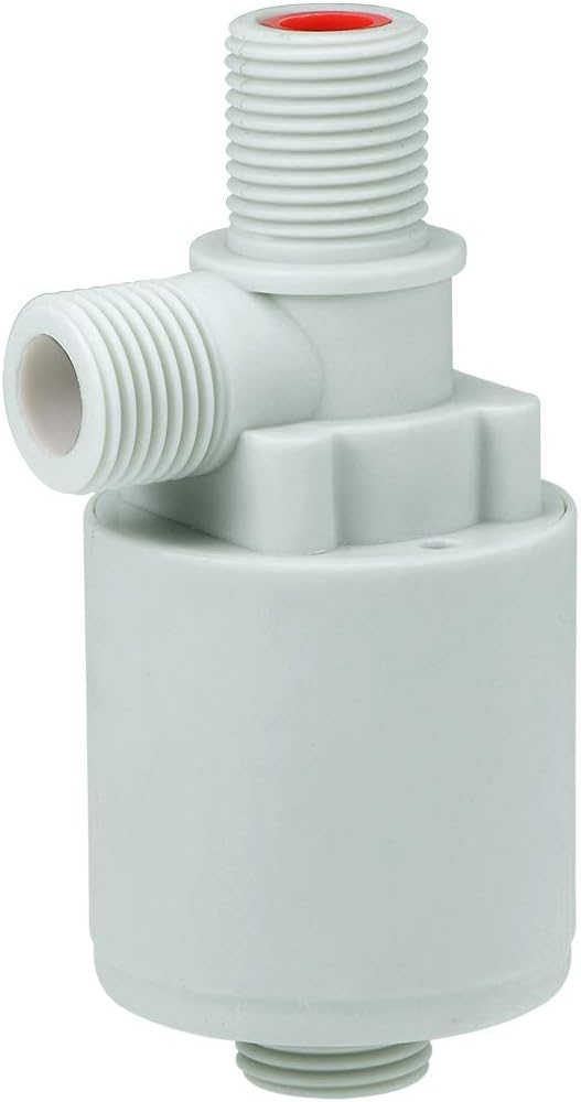 sourcing map Float Ball Valve G1/2 Thread Plastic Vertical Exterior Water Liquid Level Control Sensor Automatic with Filter