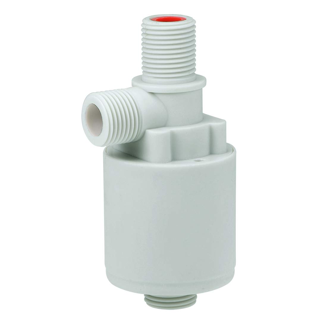 sourcing map Float Ball Valve G1/2 Thread Plastic Vertical Exterior Water Liquid Level Control Sensor Automatic with Filter
