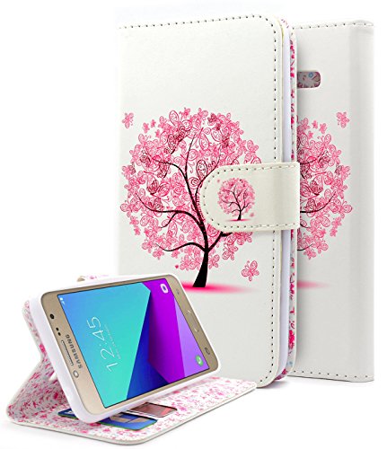 Galaxy J2 Prime Case, NageBee [Kickstand Feature] Premium PU Leather Flip Fold Wallet Case with [ID&