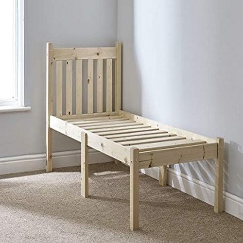 Single Bed Pine 3ft (90cm) Single Bed Wooden Frame - Can be used by Adults
