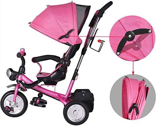 Tricycle Velo Enfant Bebe Evolutif Smoby Canne Parentale Acier Bleu Ou Rose Sports Vacances Velos