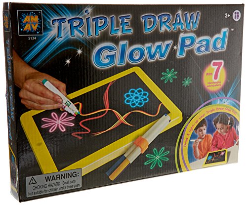 AMAV Glow Pad - Portable Hi-Tech Drawing Board for Kids Toy Tablet-Size with 7 Interchanging Blinking Colorful Lights. Children'S Light Up Coloring Board, Arts & Crafts Set. for Ages 3+