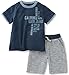 Calvin Klein Baby Boys 2 Pieces Tee Short Set -Marled Shorts, Blue, 12M