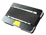 Carbon Fiber RFID Blocking Money Clip Credit Business Card Holder Slim Wallets for Men (Black)