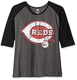 MLB Plus Size Women's 3/4 Sleeved Raglan T-Shirt with Distress Logo