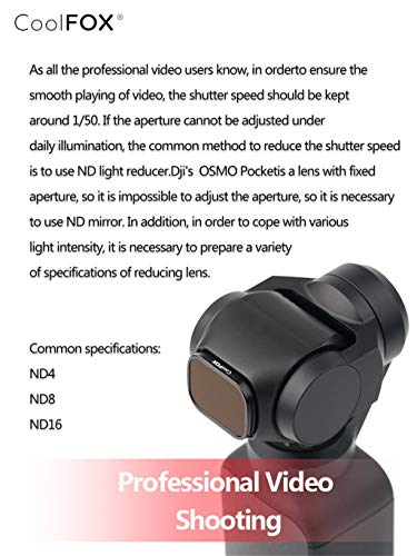 FarJing 3PC (ND4-PL/ND8-PL /ND16-PL) Or (ND4/ND8/ND16) Lens Filters Camera Professional Filter for DJI OSMO Pocket - Thumbnail 4