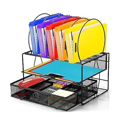Oakome Dokumentenhalter 3-Tier Lagerregal Stehsammler Aktenregal