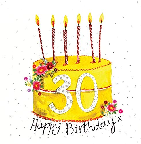 Alex Clark Happy 30th Birthday Cake Card - Thirty - Cake - Floral - Adult Daughter - Women - Greetings Cards - Cards for Girls - Designed and Printed in the UK…