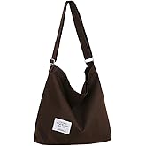 Covelin Women's Retro Large Size Canvas Shoulder Bag Hobo Crossbody Handbag Casual Tote