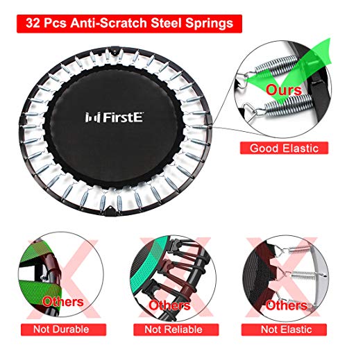FirstE-40-Portable-Fitness-Trampolines-Foldable-Mini-Trampoline-for-Adults-and-Kids-with-Safety-Anti-Skid-Pads-Exercise-Rebounder-Recreational-Jump-Trampoline-for-IndoorOutdoor-Max-Load-330lbs