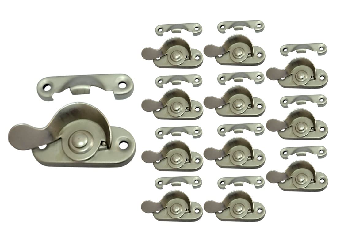 QCAA Steel Window Sash Lock, CTC 2", Satin Nickel, 12 Pack, Made in Taiwan