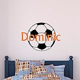 Custom Name Soccer Wall Decal - Boys Girls Personalized Name Soccer Sports Wall Sticker - Custom Name Sign - Custom Name Stencil Monogram - Boys Girls Room Wall Decor