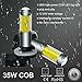 Alla Lighting Xtreme Super Bright LED 881 889 Fog Light Bulbs - High Power COB Universal 881 LED Bulb Fog Lights Lamp Replacement - 6000K Xenon White