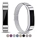 Konikit Fitbit Alta HR and Alta Bands Metal, Milanese Stainless Loop Steel Adjustable Replacement Accessory Metal Band for Fitbit Alta HR and Alta Fitness Wristband (Silver)