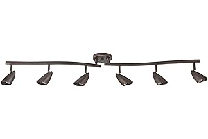 GLOBE Electric 59376 Grayson 6-Light Adjustable S-Shape Track Lighting, Bronze Color, Oil Rubbed Finish