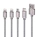AnnToo 3.3 FT 4 in 1 Multi USB Charging Cables Nylon Braided for Mobile Devices Charging - Grey