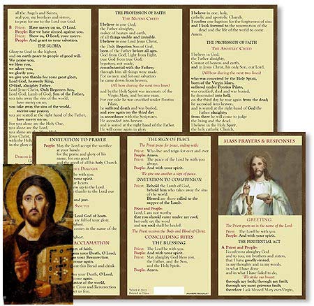 Catholic Mass Prayers and Responses Tri-Fold with Jesus Prayer Card (10)