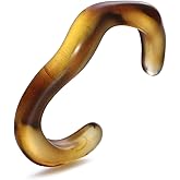 Winssigma Chunky Acrylic Bangle for Women, Irregular Open Cuff Bracelet Vintage Wave Bangle Statement Jewelry