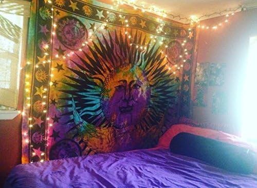 Jaipur Textile Cotton Single Exclusive Indian Twin Hippie Mandala Tapestry Wall Hanging Throw Bohemian Bedspread Decor Bed Sheet 54x84 inches, Standard