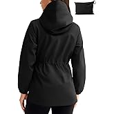 TBMPOY Women's Lightweight Rain Long Jackets Packable with Hooded Outdoor Hiking Waterproof Windbreaker Raincoats Travel
