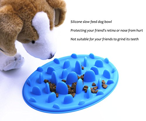 Slow Feed Dog Bowl, PETBABA Interactive Puzzle Nonskid Silicone Dog Food Bowl to Slow Down Eating Green S