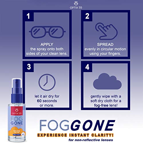 Optix 55 AntiFog Spray for NonReflective Lenses Prevents Fogging of
