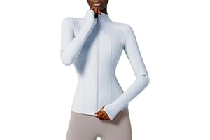 Locachy Women's Slim Fit Full Zip Athletic Running Sports Workout Jacket with Pockets