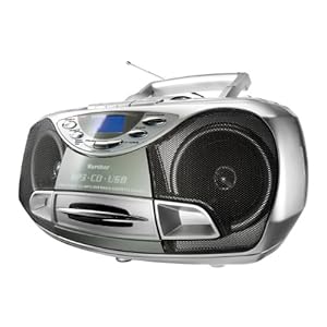 Karcher CD-radio RR 510N – Boombox met cd-speler, FM-radio, cassettespeler, MP3-speler via CD of USB, zilver