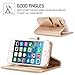 FYY Designed for iPhone SE Case 2016 (1st Generation) / iPhone 5 Case/iPhone 5s Case, Luxury PU Leather Wallet Phone with Card Holder Protective Shockproof Kickstand Case Cover Gold