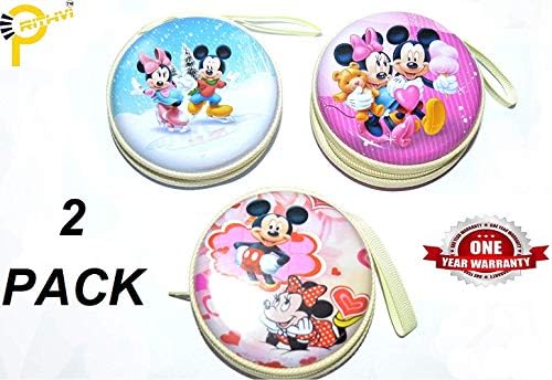 Prithvi Earphone Pouch Disney World Multi Purpose Pocket Storage Case for Earphones,Headphone, Pen Drives, Memory Card, Data Cable (Color May Vary)