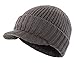 Home Prefer Men's Outdoor Newsboy Hat Winter Warm Thick Knit Beanie Cap with Visor Gray