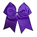 CN Girls Cheer Bow with Ponytail Holder for Cheerleading Girl, 7inch, 10pcs Purple Cheer Bow
