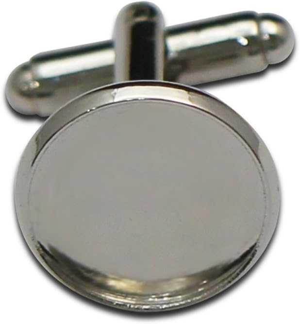1pc Brass Cuff Links Blank Round Tray Bezel Circle Setting Oval Cabochon Cameo Stud Personalized Adjustable Locket Holder Making Cloth DIY Supplies Father Mens Gifts Mens Suit 14mm 5pair